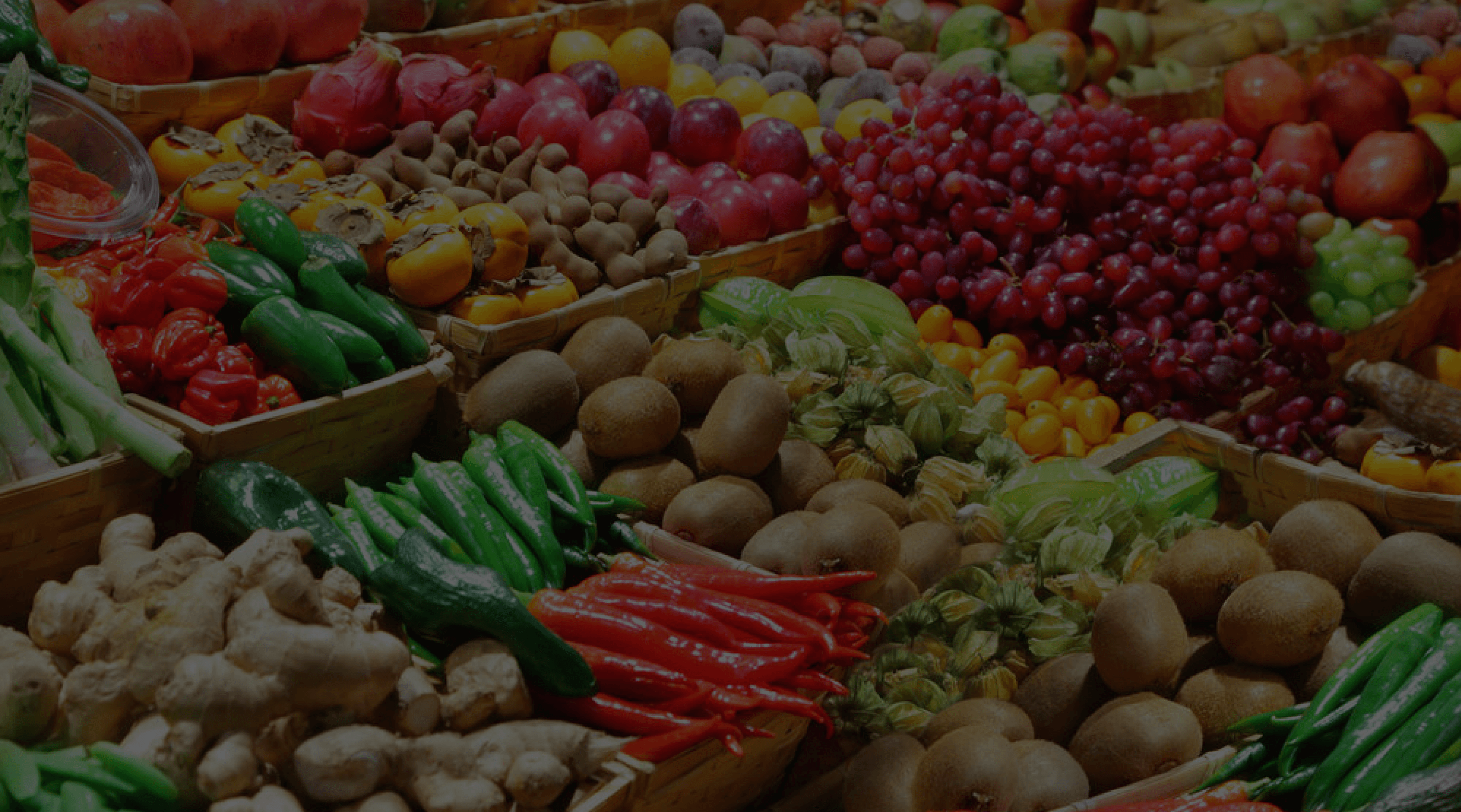 Vibrant market stall with fresh produce